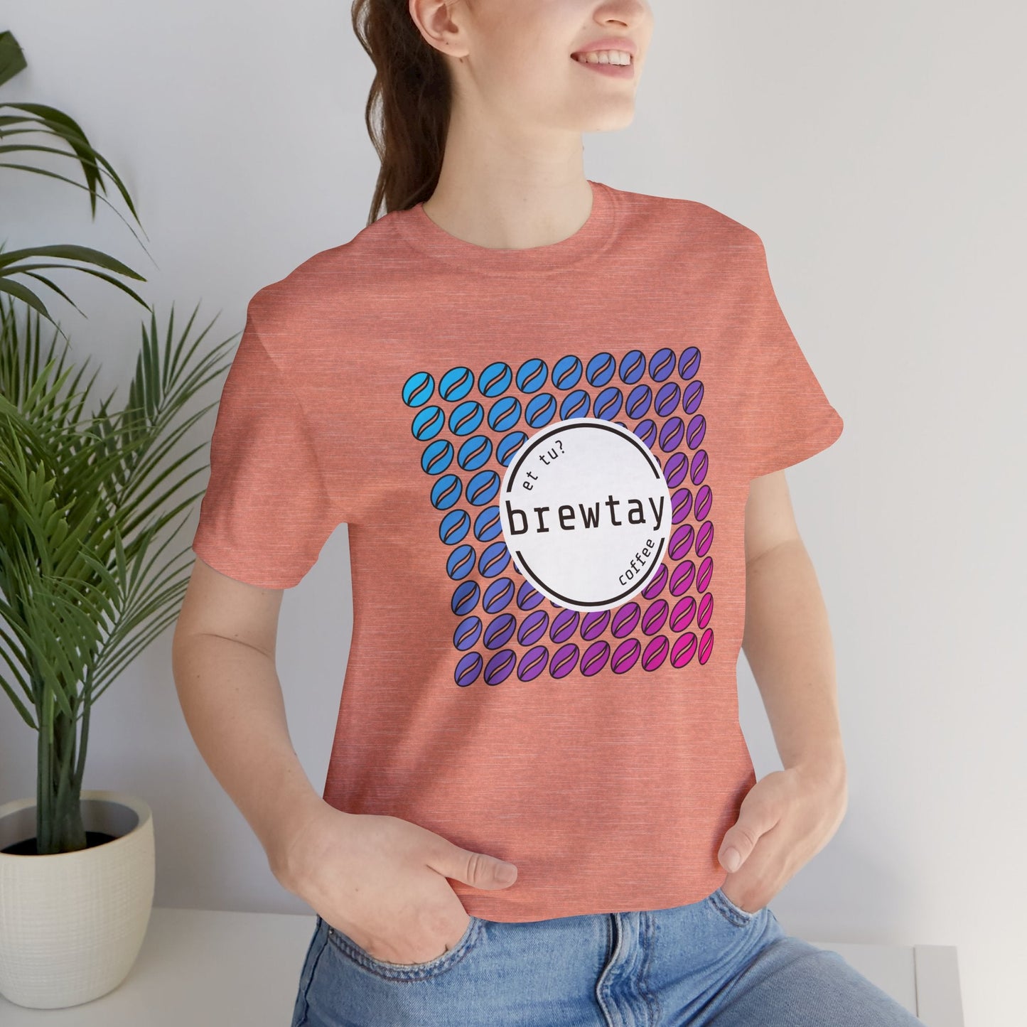 Neon Coffee Bean Gradient T-Shirt Printify