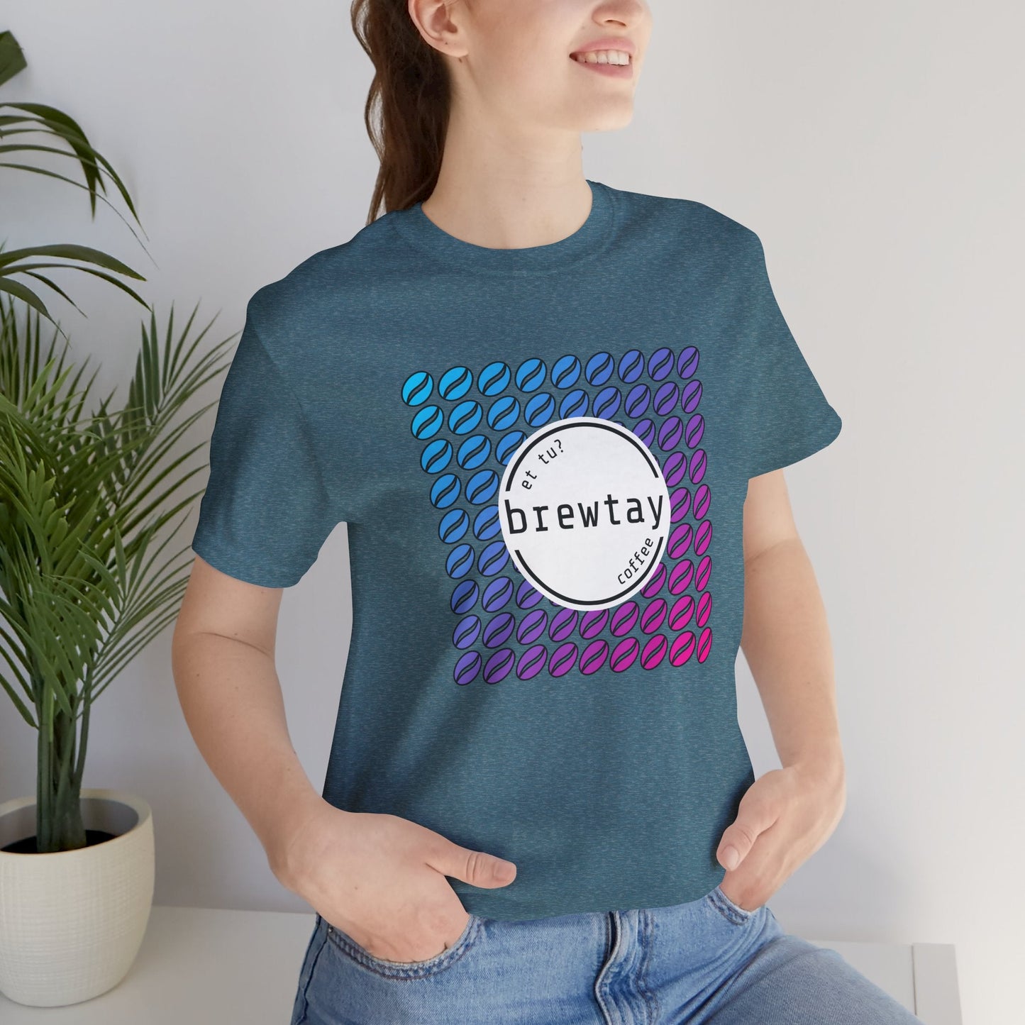 Neon Coffee Bean Gradient T-Shirt Printify