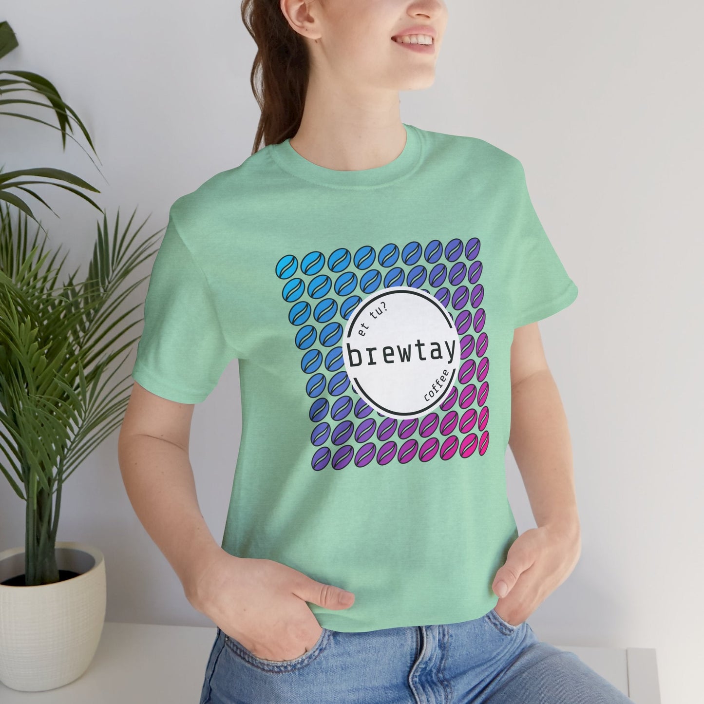 Neon Coffee Bean Gradient T-Shirt Printify