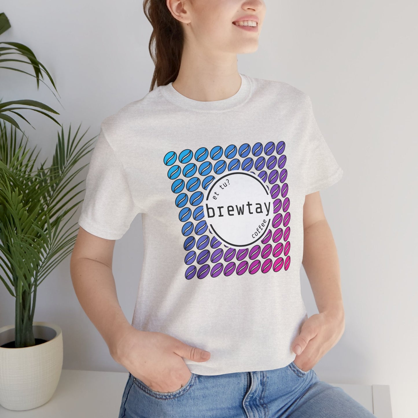 Neon Coffee Bean Gradient T-Shirt Printify