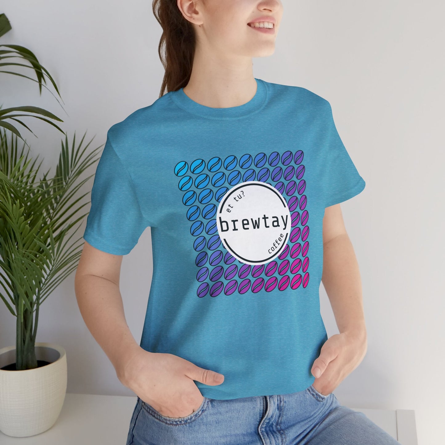 Neon Coffee Bean Gradient T-Shirt Printify