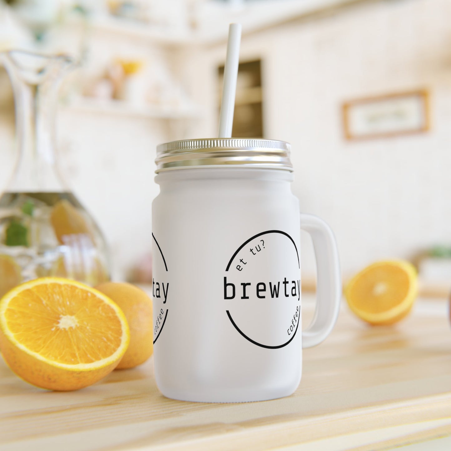 Frosted Glass Mason Jar Printify