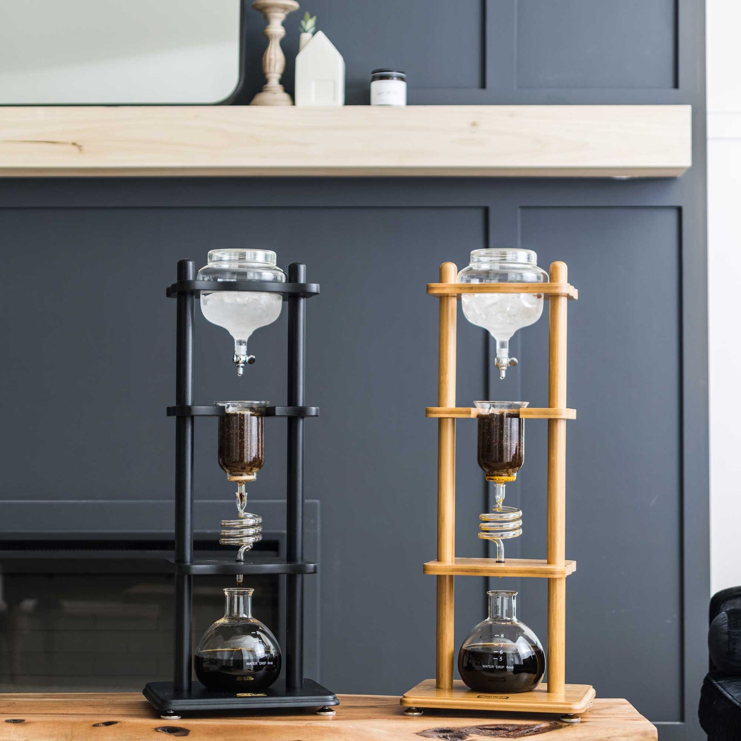 Yama Glass Cold Brew Tower – Bamboo Straight Frame – 6–8 Cup (32 oz) Espresso Parts
