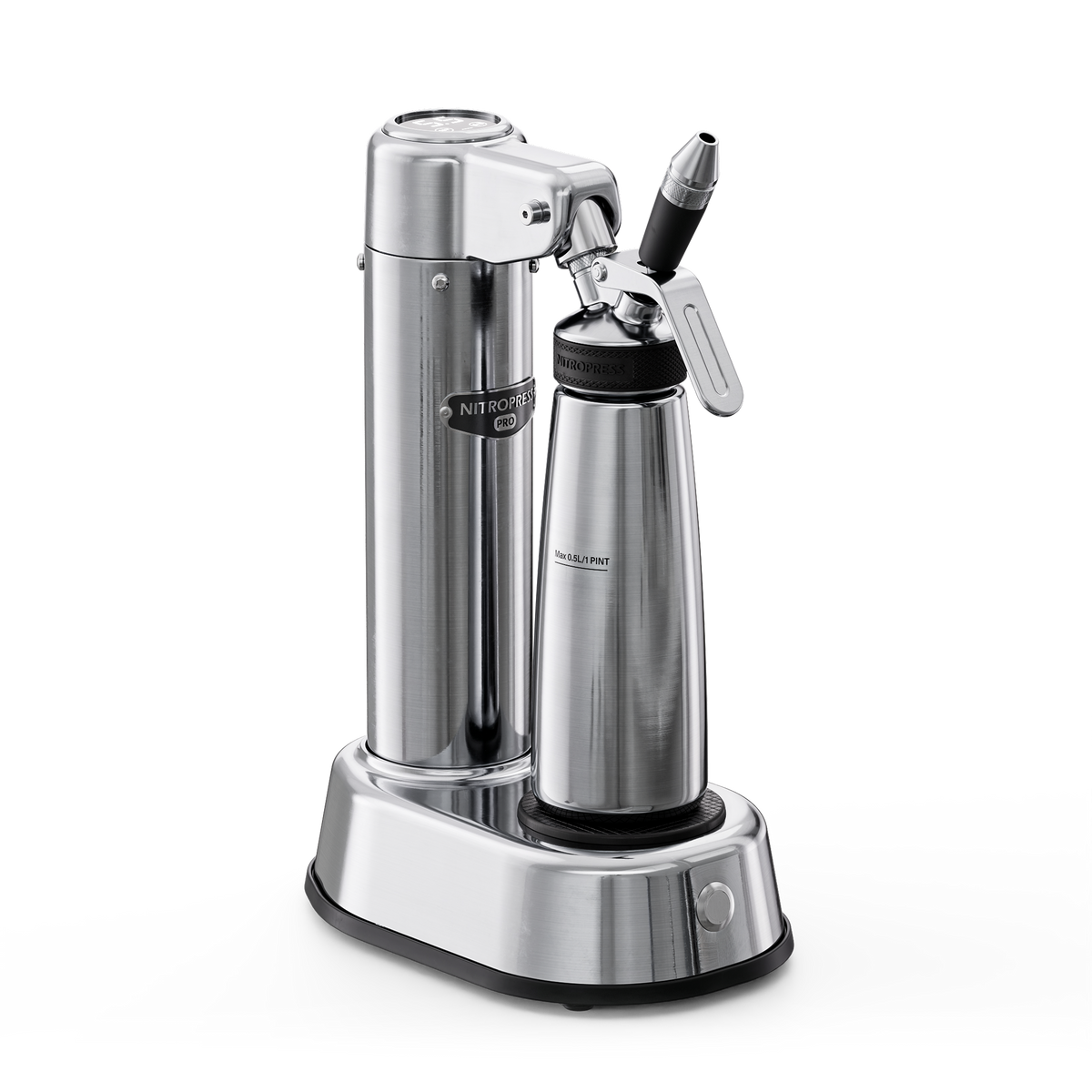 NitroPress Pro Handheld Nitro Dispenser - Smart-Pressure Nitro Cold Brew Infuser (0.5L)