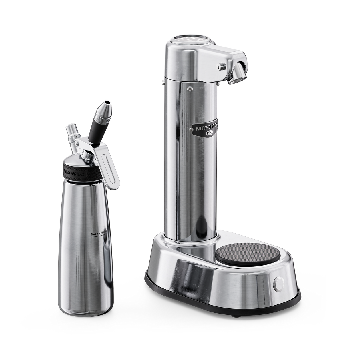 NitroPress Pro Handheld Nitro Dispenser - Smart-Pressure Nitro Cold Brew Infuser (0.5L)