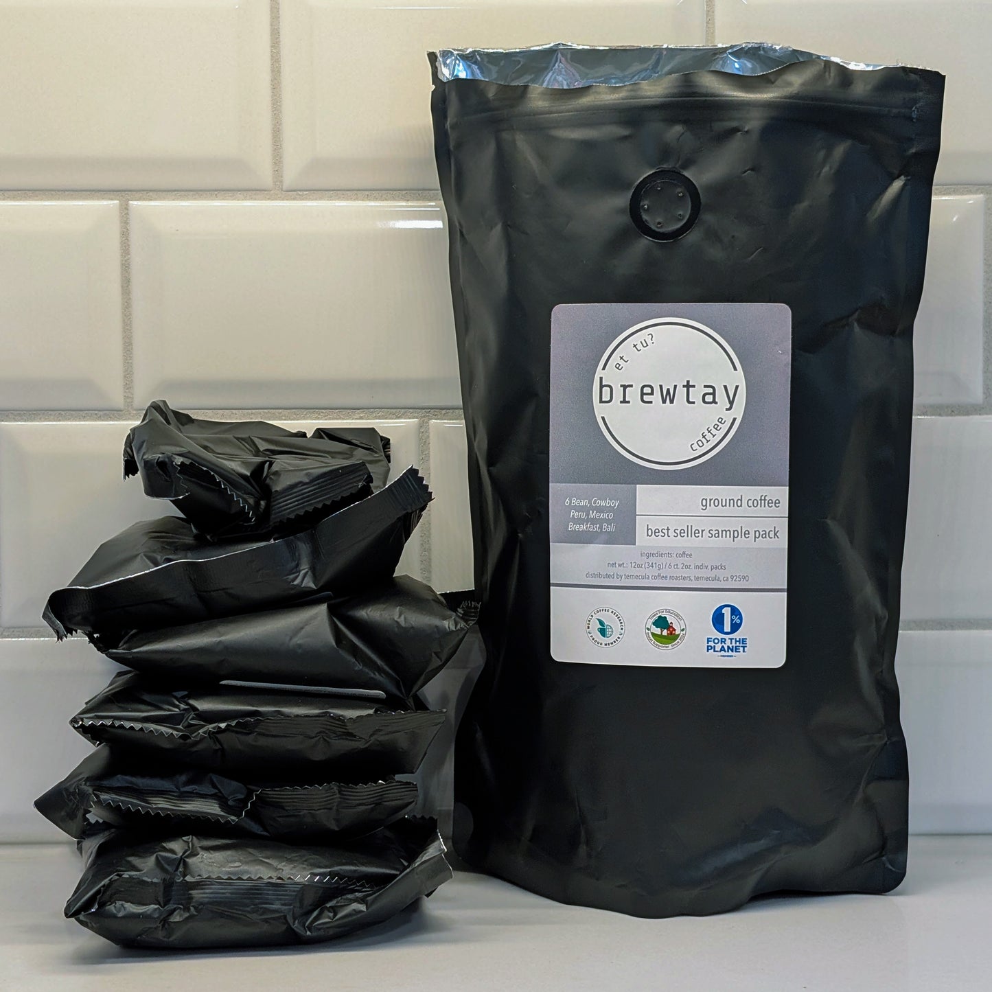 Best Sellers Sample Pack: 6Bean, Cowboy, Breakfast, Peru, Mexico, Bali - Brewtay Coffee