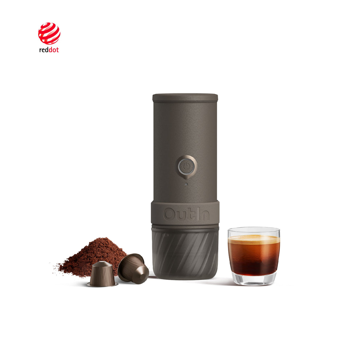 OutIn Mino Portable Electric Espresso Machine - 22-Bar Pressure, Self-Heating, USB-C (OTEM-MO-01)