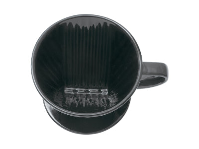 Kalita Style 102 Ceramic Pour-Over Coffee Dripper - Black, 3-Hole Wedge Cone (2-4 Cups)