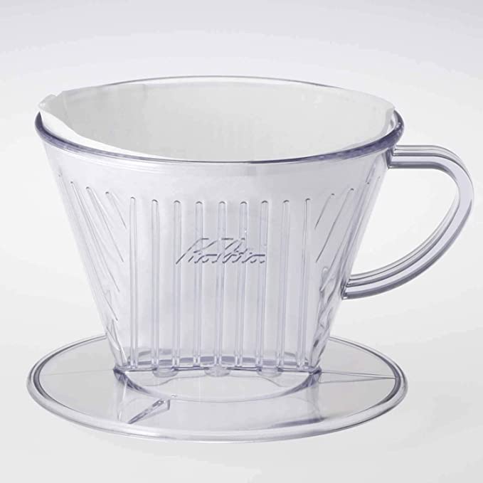 Kalita Style 102 Pour-Over Coffee Dripper - Clear Plastic, 3-Hole Wedge Cone (2-4 Cups)