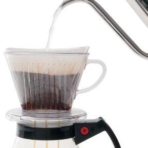 Kalita Style 102 Pour-Over Coffee Dripper - Clear Plastic, 3-Hole Wedge Cone (2-4 Cups)