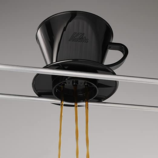 Kalita Style 102 Pour-Over Coffee Dripper - Black Plastic, 3-Hole Wedge Cone (2-4 Cups)