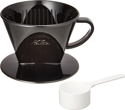 Kalita Style 102 Pour-Over Coffee Dripper - Black Plastic, 3-Hole Wedge Cone (2-4 Cups)