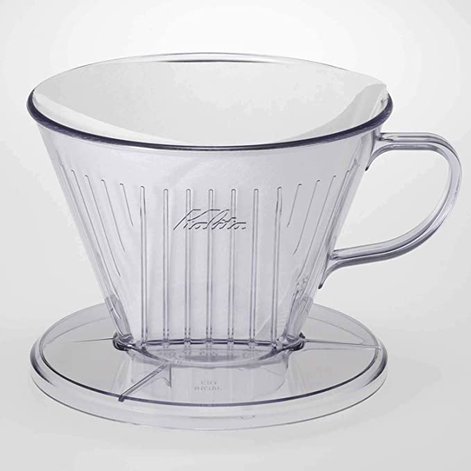 Kalita Style 103 Wide-Brim Pour-Over Coffee Dripper - Clear Plastic, 3-Hole Brewer (4-7 Cups)