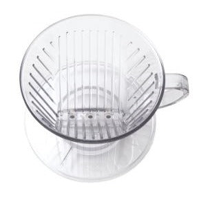Kalita Style 103 Wide-Brim Pour-Over Coffee Dripper - Clear Plastic, 3-Hole Brewer (4-7 Cups)