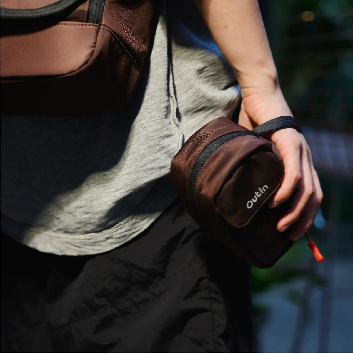 OutIn Drawstring Travel Gear Pouch - Water-Resistant Storage Bag for Espresso Accessories