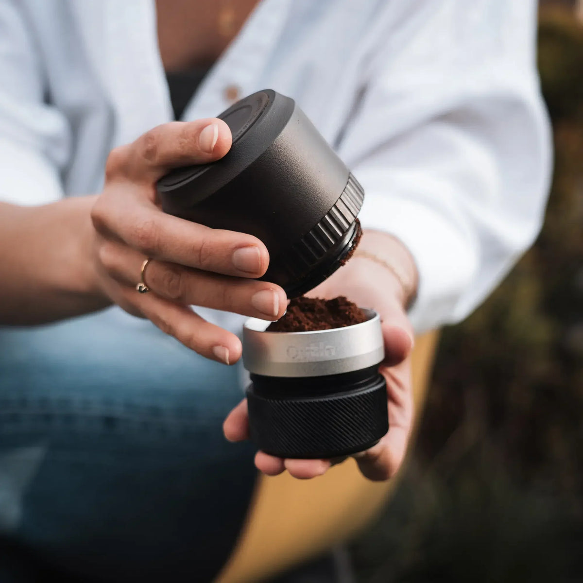 OutIn Fino Portable Electric Coffee Grinder - Stainless Steel Conical Burrs, USB-C Rechargeable