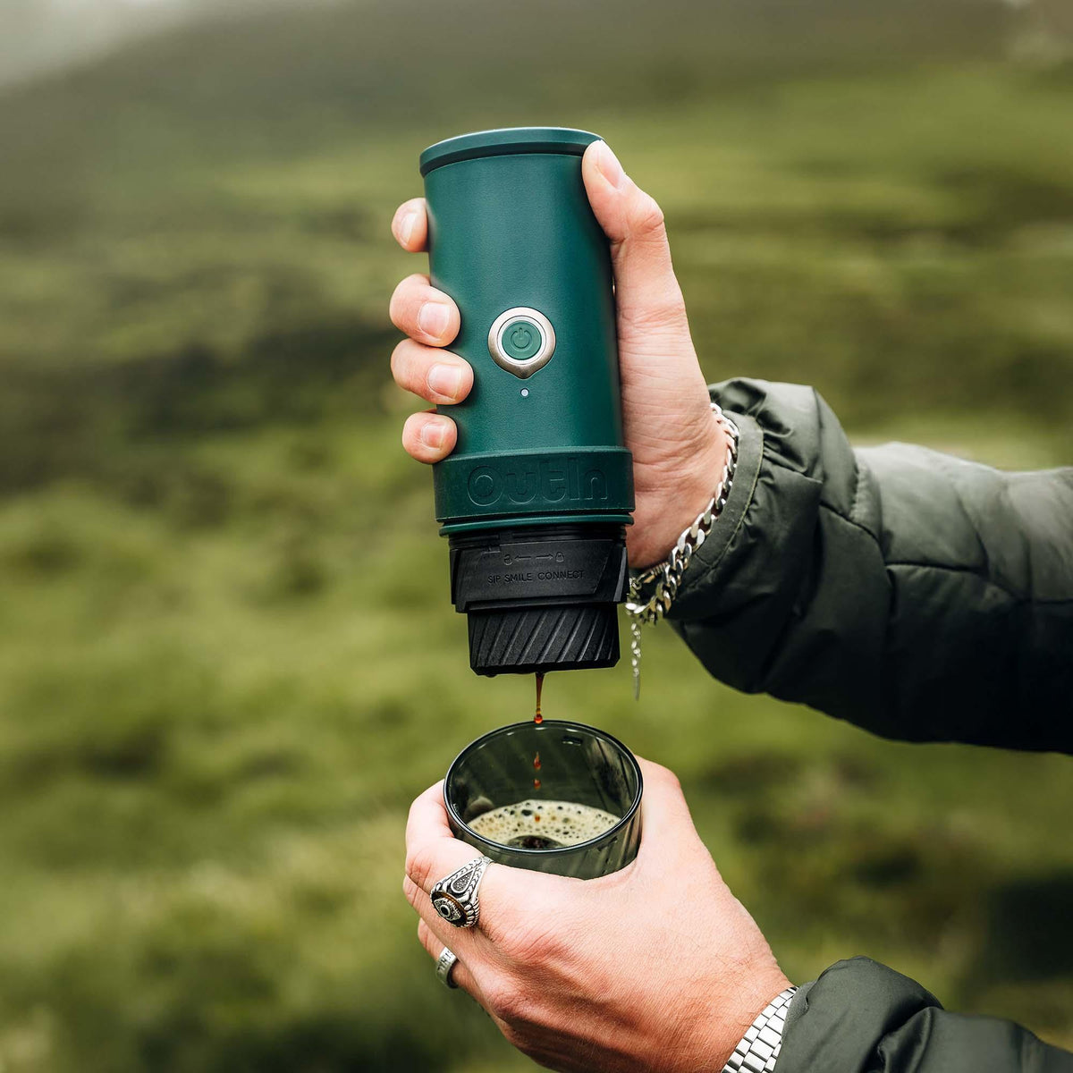 OutIn Mino Portable Electric Espresso Machine - 22-Bar Pressure, Self-Heating, USB-C (OTEM-MO-01)
