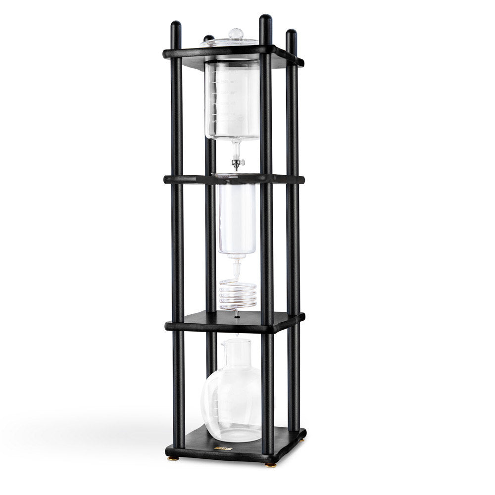 Yama Glass Cold Brew Tower – Black Straight Frame – 25 Cup (100 oz) Espresso Parts
