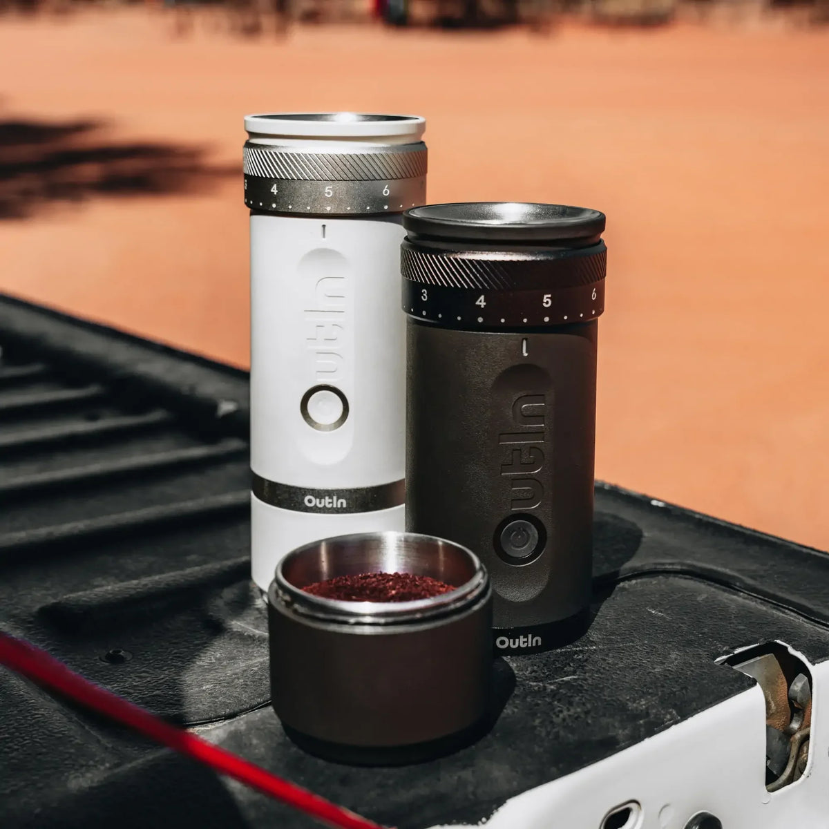 OutIn Fino Portable Electric Coffee Grinder - Stainless Steel Conical Burrs, USB-C Rechargeable