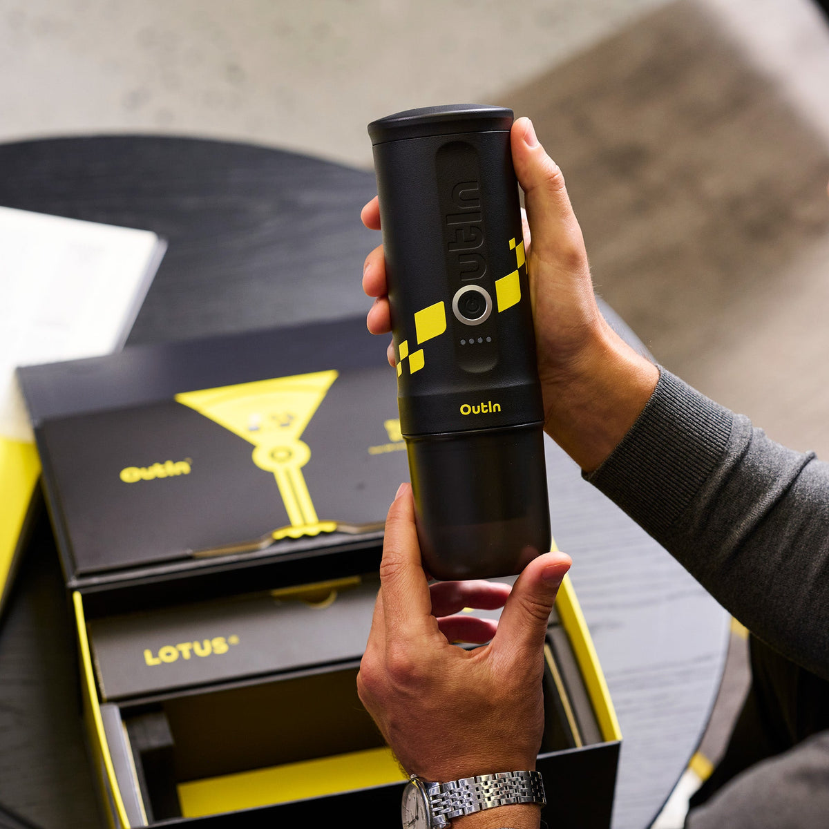 OutIn Nano Lotus Limited Edition Espresso Gift Set - Portable Machine with Travel Case & Accessories