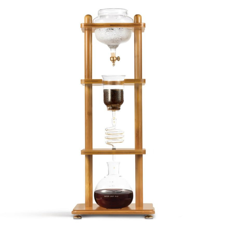 Yama Glass Cold Brew Tower – Bamboo Straight Frame – 6–8 Cup (32 oz) Espresso Parts