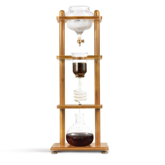 Yama Glass Cold Brew Tower – Bamboo Straight Frame – 6–8 Cup (32 oz) Espresso Parts
