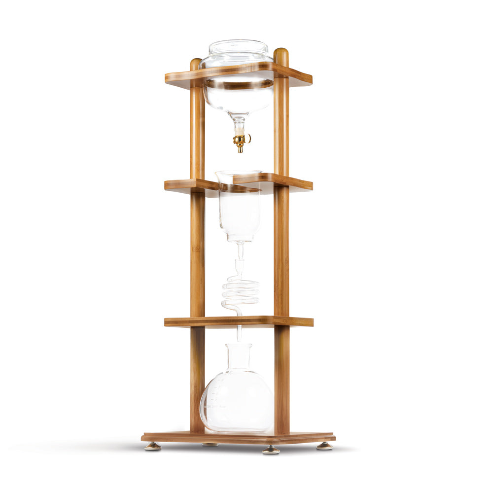 Yama Glass Cold Brew Tower – Bamboo Straight Frame – 6–8 Cup (32 oz) Espresso Parts