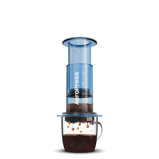 AeroPress Clear Coffee Maker - Blue Espresso Parts