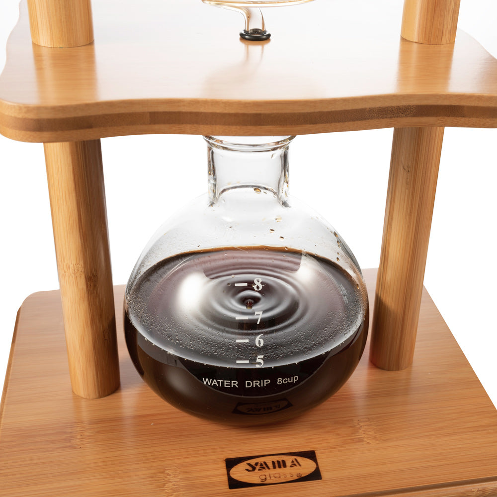 Yama Glass Cold Brew Tower – Bamboo Straight Frame – 6–8 Cup (32 oz) Espresso Parts
