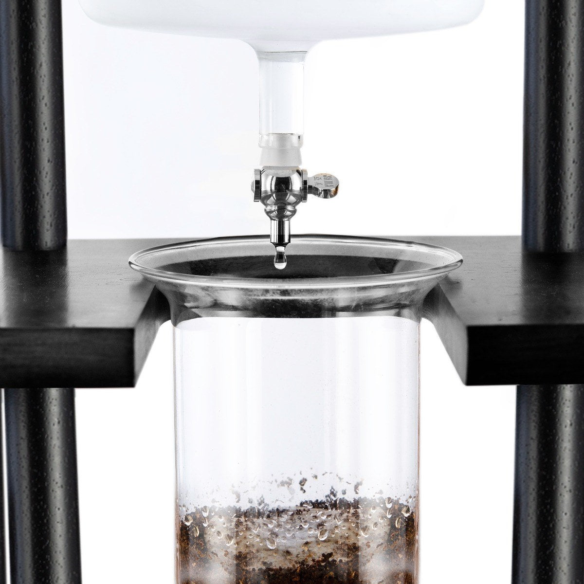 Yama Glass Cold Brew Tower – Black Straight Frame – 25 Cup (100 oz) Espresso Parts