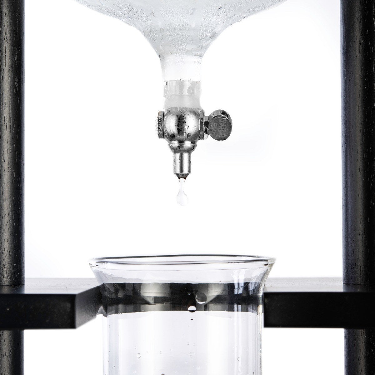 Yama Glass Cold Brew Tower – Black Straight Frame – 6–8 Cup (32 oz) Espresso Parts