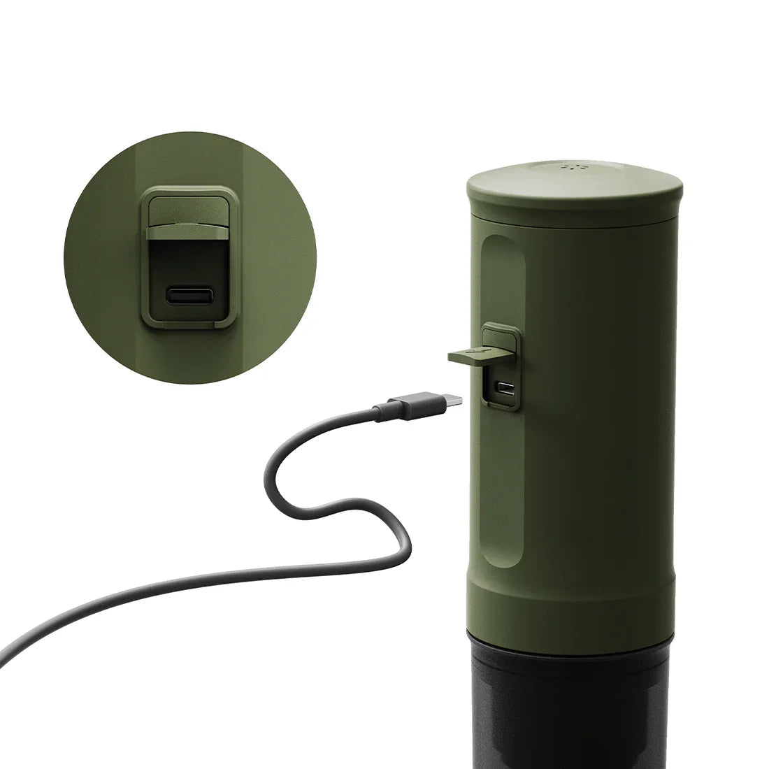 OutIn Nano Portable Electric Espresso Machine - Forest Green, 20-Bar Self-Heating (12V/USB-C)