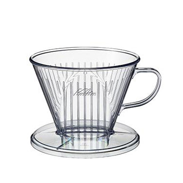 Kalita Style 103 Wide-Brim Pour-Over Coffee Dripper - Clear Plastic, 3-Hole Brewer (4-7 Cups)