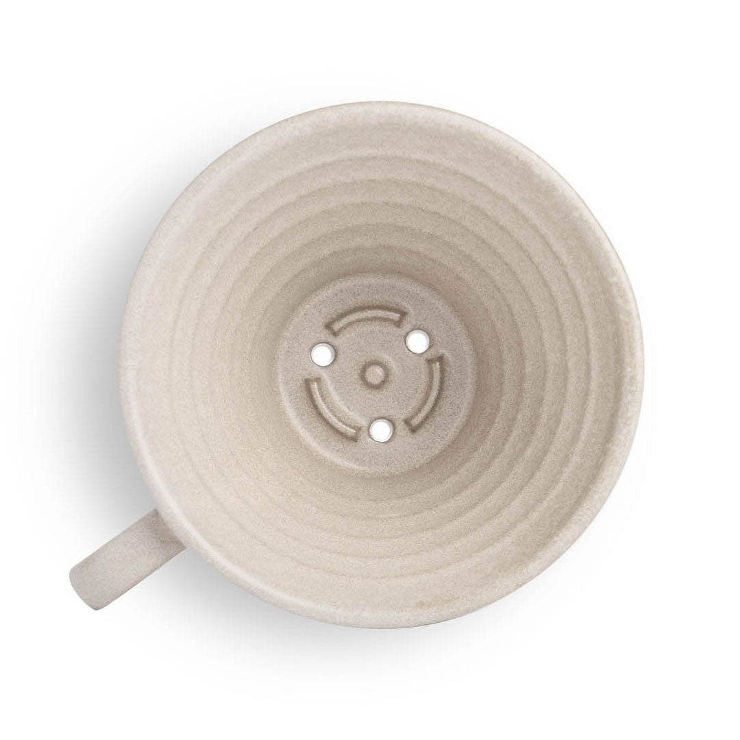 Kalita MINO 185 Ceramic Pour-Over Coffee Dripper - Sand Beige, Japanese Mino Ware (2-4 Cups)