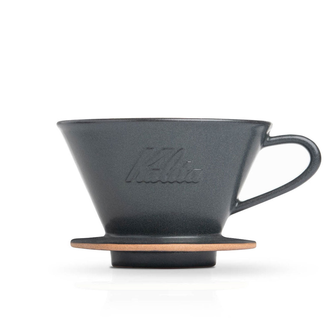 Kalita MINO 185 Ceramic Pour-Over Coffee Dripper - Sand Black, Japanese Mino Ware (2-4 Cups)