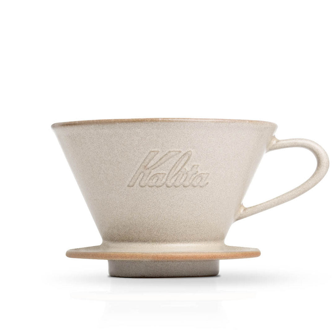 Kalita MINO 185 Ceramic Pour-Over Coffee Dripper - Sand Beige, Japanese Mino Ware (2-4 Cups)