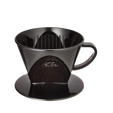 Kalita Style 102 Pour-Over Coffee Dripper - Black Plastic, 3-Hole Wedge Cone (2-4 Cups)