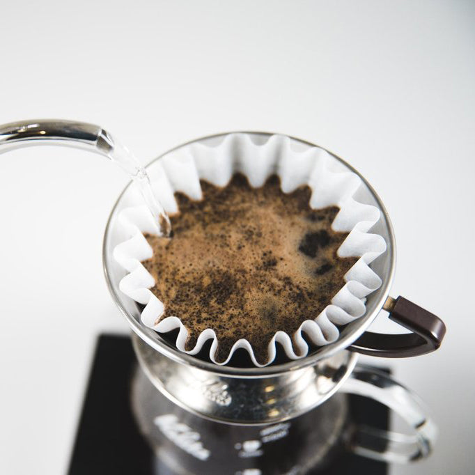 Kalita Wave 155 Stainless Steel Pour-Over Coffee Dripper - Flat-Bottom 3-Hole Brewer (1-2 Cups)