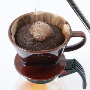 Kalita Style 102 Ceramic Pour-Over Coffee Dripper - Brown, 3-Hole Wedge Cone (2-4 Cups)