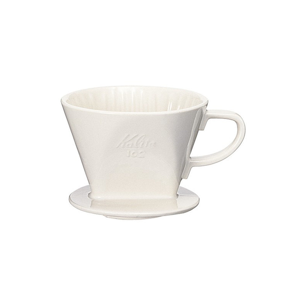 Kalita 102 Expression Pour-Over Coffee Kit - White Ceramic Dripper, 500ml Server & Filters