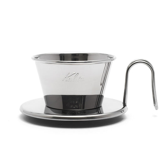 Kalita Wave Tsubame 155 Stainless Steel Pour-Over Dripper - Handcrafted in Japan (1-2 Cups)