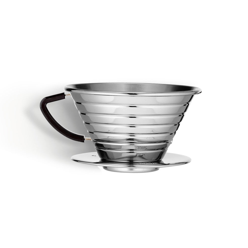 Kalita Wave 185 Pro Pour-Over Coffee Kit - Stainless Steel Dripper, 500ml Server & Filters