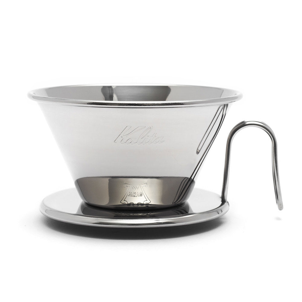 Kalita Wave Tsubame 185 Stainless Steel Pour-Over Dripper - Handcrafted in Japan (2-4 Cups)