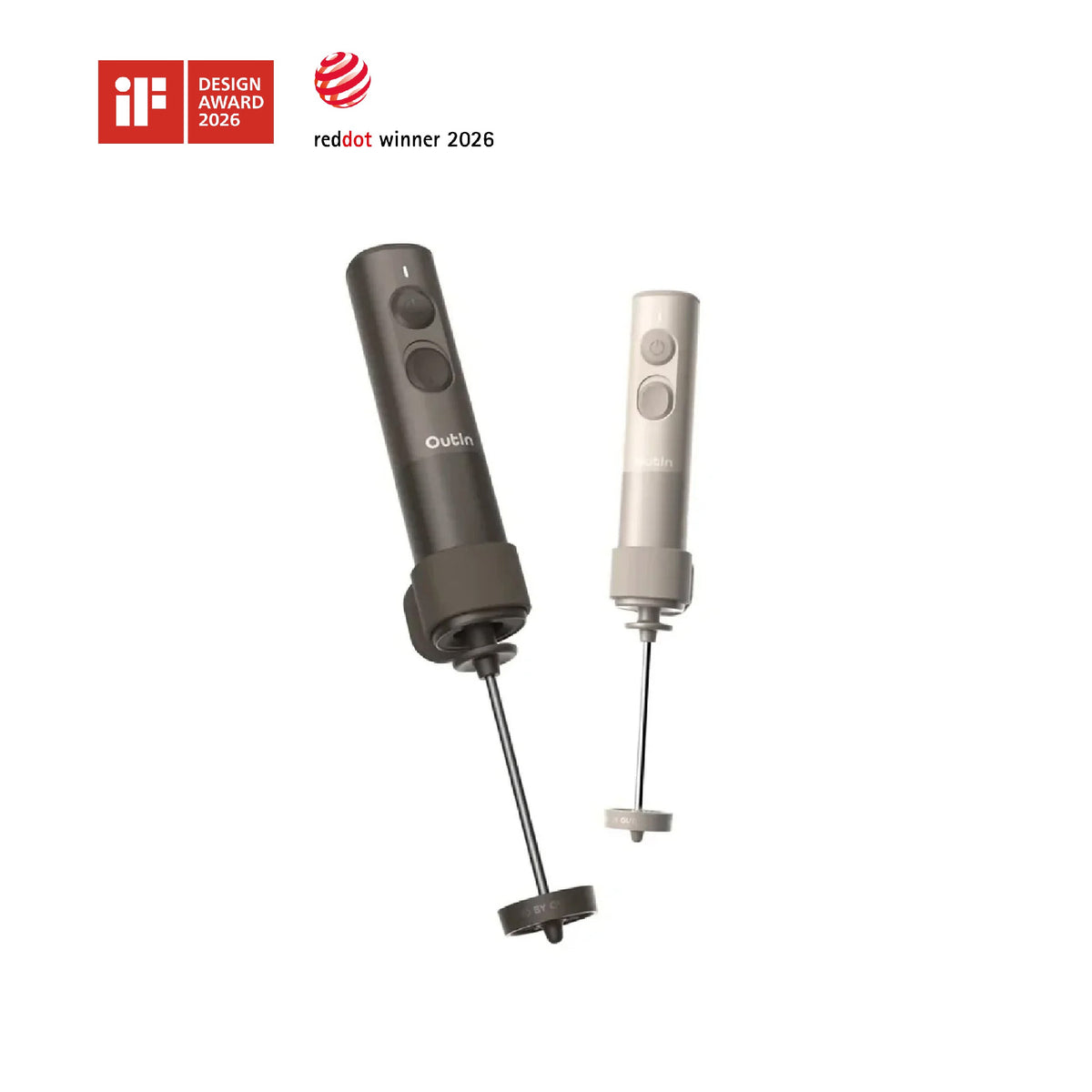 OutIn LattoGo Portable Handheld Milk Frother - Dual-Speed Whisk, USB-C Rechargeable