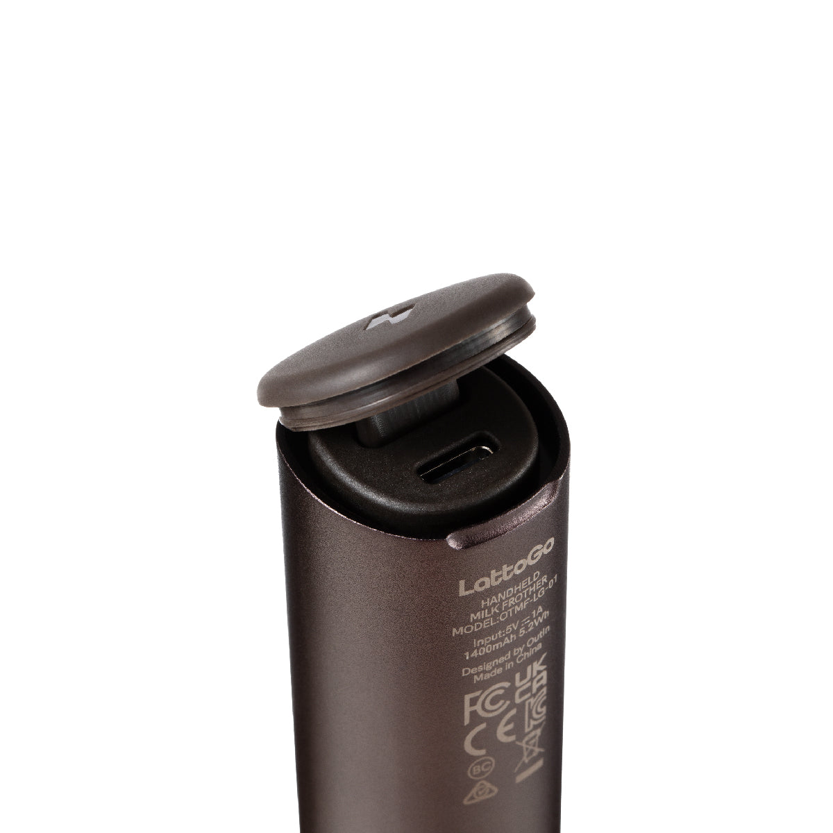 OutIn LattoGo Portable Handheld Milk Frother - Dual-Speed Whisk, USB-C Rechargeable