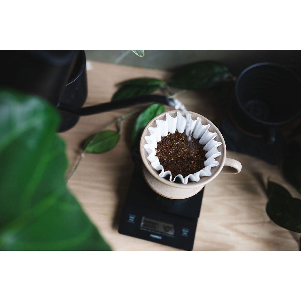 Kalita MINO 185 Ceramic Pour-Over Coffee Dripper - Sand Beige, Japanese Mino Ware (2-4 Cups)