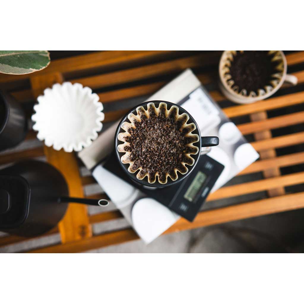 Kalita MINO 185 Ceramic Pour-Over Coffee Dripper - Sand Black, Japanese Mino Ware (2-4 Cups)