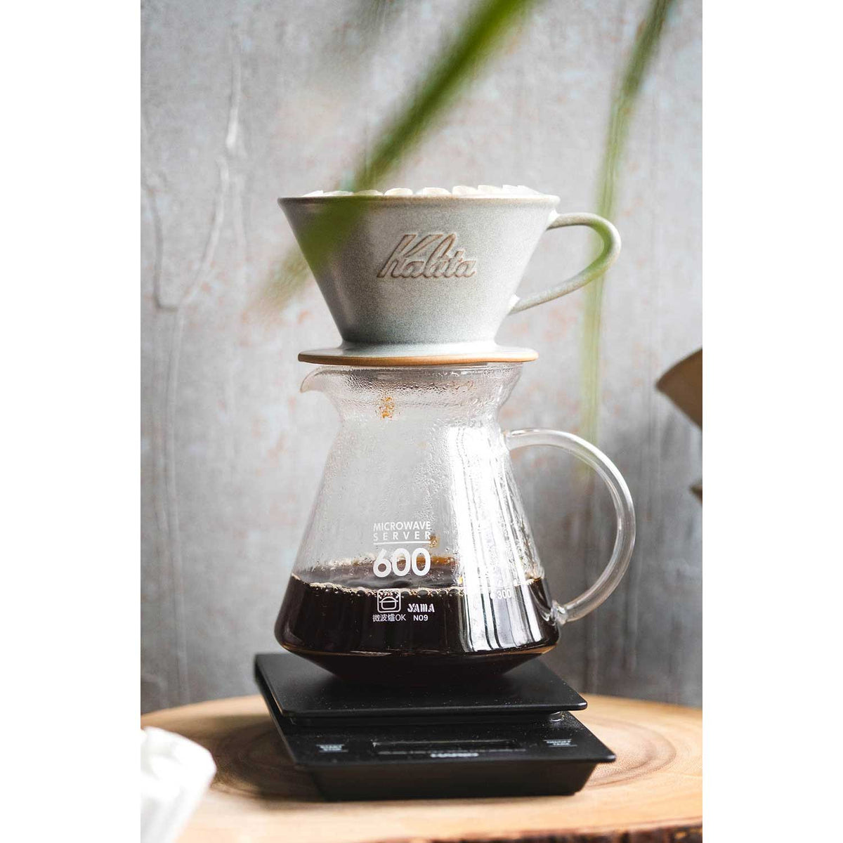 Kalita MINO 185 Ceramic Pour-Over Coffee Dripper - Sand Gray, Japanese Mino Ware (2-4 Cups)