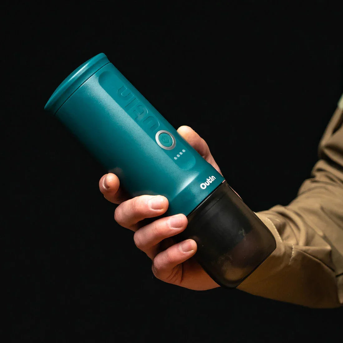 OutIn Nano Portable Electric Espresso Machine - OutIn Teal, 20-Bar Self-Heating (12V/USB-C)