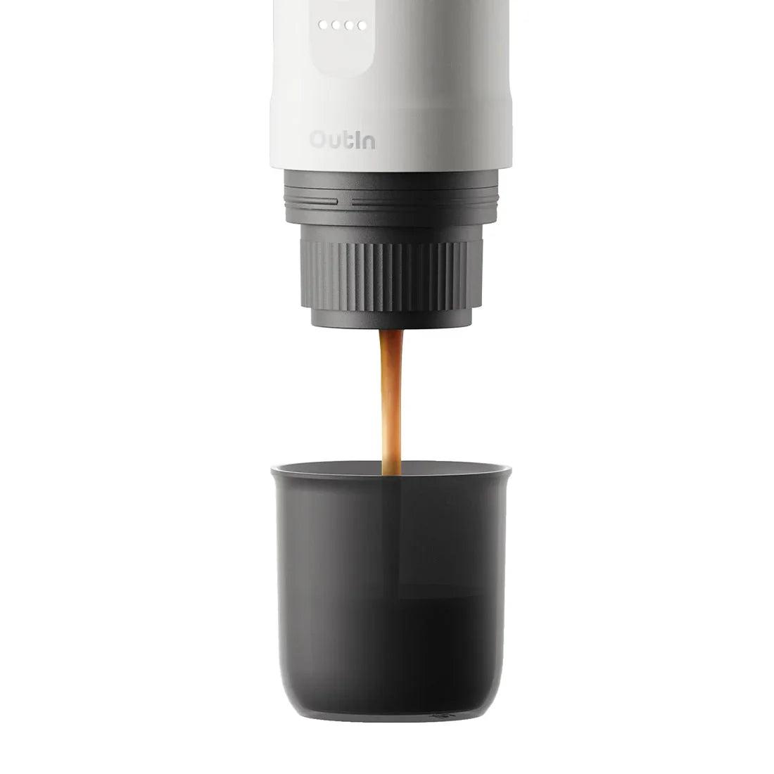 OutIn Nano Portable Electric Espresso Machine - Pearl White, 20-Bar Self-Heating (12V/USB-C)